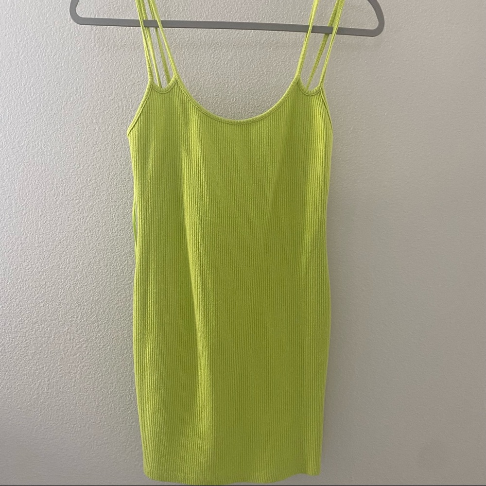 Zara Neon Green Mini Dress Size M